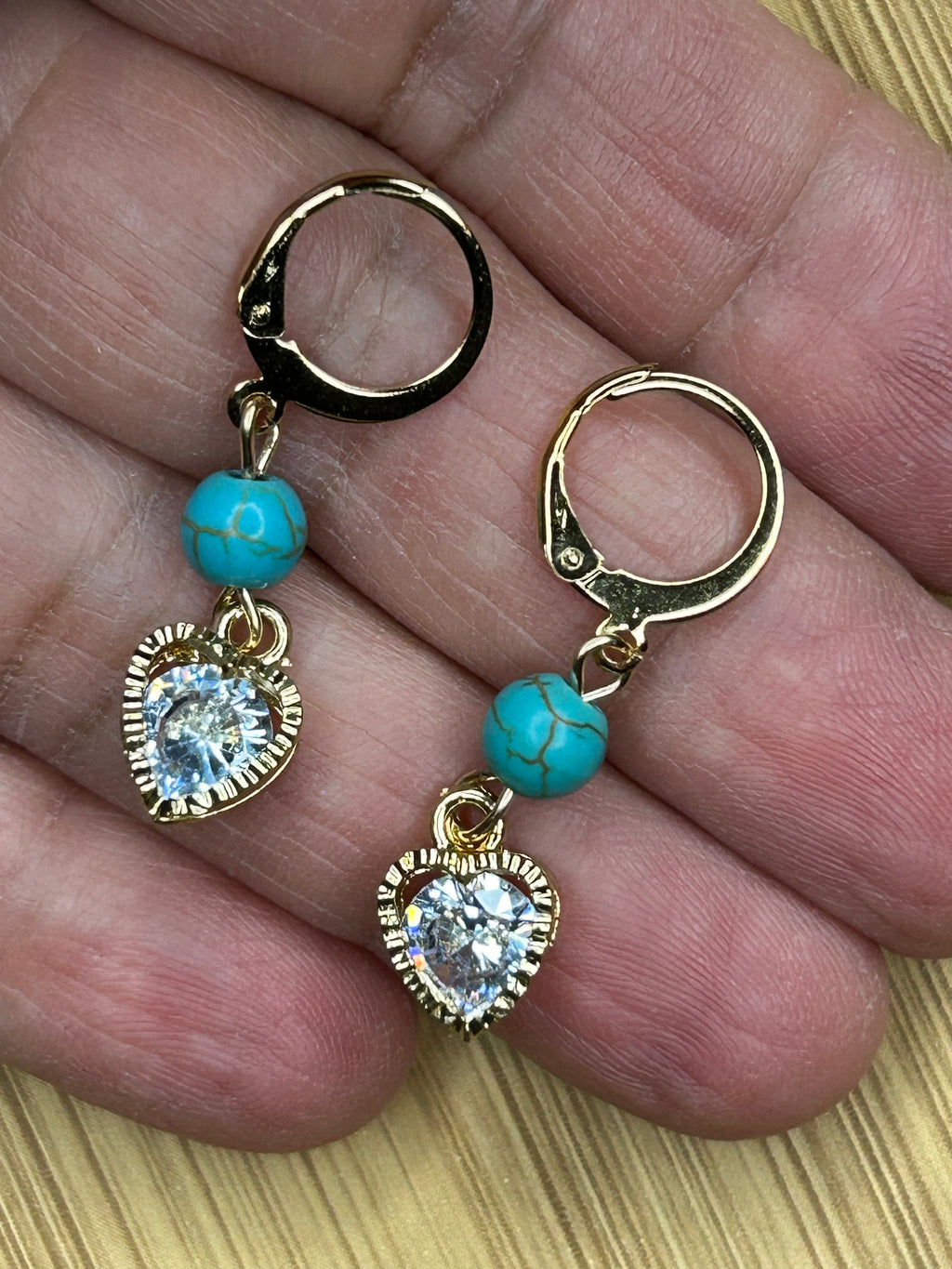 Gold Drop Earrings, Turquoise Jewelry Gifts for Women