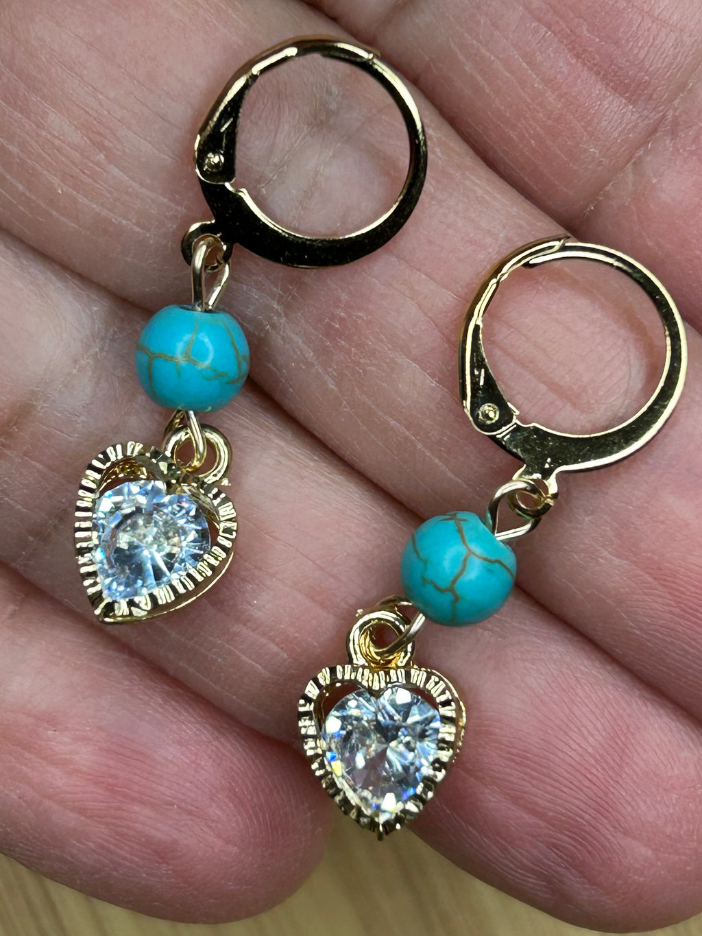 Gold Drop Earrings, Turquoise Jewelry Gifts for Women