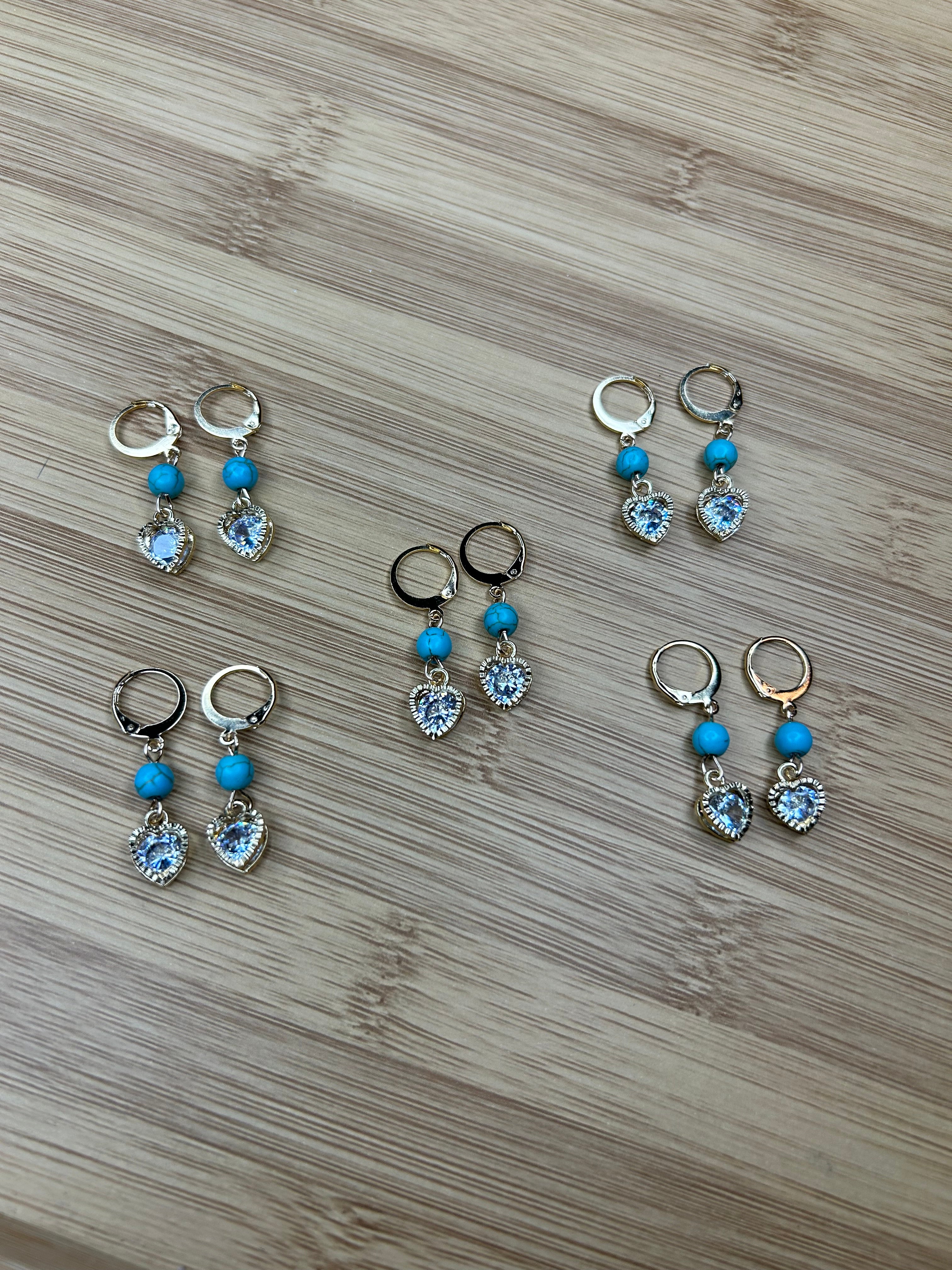 Gold Drop Earrings, Turquoise Jewelry Gifts for Women