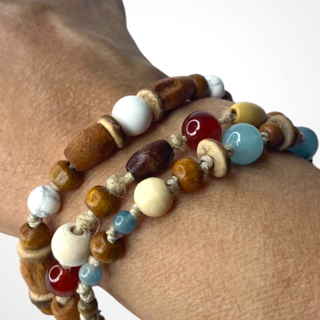 Boho Bracelet Stack, 3 pc Handmade Jewelry Set